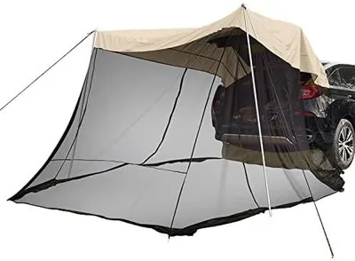 Immagine prodotto di Tenda di prolunga per il bagagliaio dell'auto, tenda per il portellone posteriore con tenda laterale e tenda parasole per auto, ideale come protezione solare per la spiaggia, il campeggio, le escursioni e la pesca