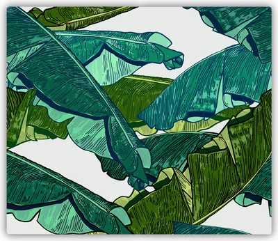 Produktbild von Tulup Glas Herdabdeckplatte Glaskeramikkochfeld-Abdeckung Spritzschutz Glasabdeckplatte Kochplattenabdeckung und Schneidebrett - Einteilig - 60x52 cm Bananenblätter