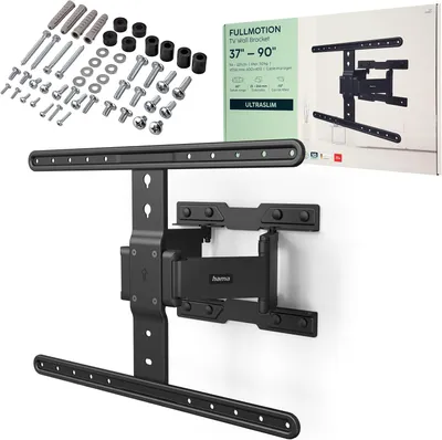 Obrázek produktu pro Nástěnný držák na televizor, otočný a naklápěcí, úsporný design (pro televizory 37-90 palců, VESA 200x200 až VESA 600x400, do 50 kg, výsuvný držák)