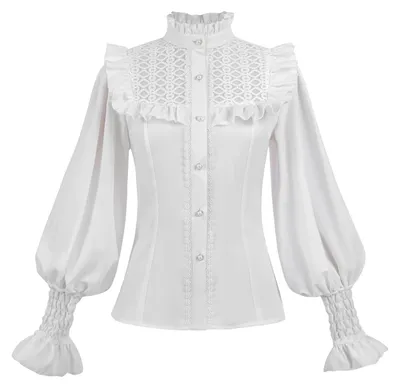 Obrázek produktu pro Solidchoice - Dámská halenka vintage stylu s dlouhými rukávy