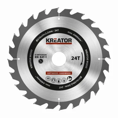 Produktbild von Kreissägeblatt Ø 210 x 30 x 2,2 mm 24 Zähne Holzsägeblatt + 3 Reduzierringe