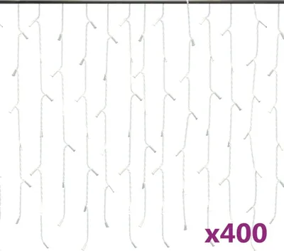 Image de Rideau lumineux à glaçons LED 10m 400LED Blanc chaud 8fonctions