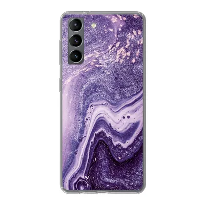 Produktbild von MuchoWow® Handyhülle Schutzhülle Hülle für Samsung Galaxy S21 Naturstein - Glitzer - Luxus Silikon Softcase Handy Hülle - Softcase