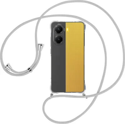 Produktbild von Handykette Backcover-Schutzhülle mit Band (Metall silberfarben) für Xiaomi Redmi Turbo 4 5G - silbergrau