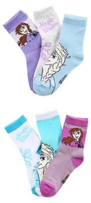 Produktbild von Disney Frozen - Die Eiskönigin Mädchen Socken 6 Paar Strümpfe mit Elsa und Anna Motiv, Größe:31-34