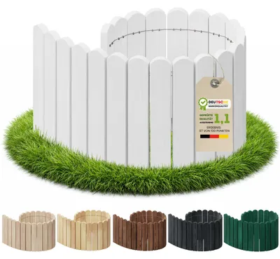 Obrázek produktu pro Floranica Flexibilní obruba záhonu 100 cm x 40 cm Bílá Zahradní lemování Srolovatelný zahradní plot