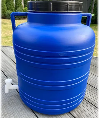 Produktbild von Regentonne Weithalsfass 60 Liter Regenfass Weithalstonne Sauerkrautfass Gepäcktonne mit Wasserhahn blau