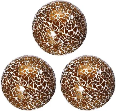 Productafbeelding van Set van 3 Decoratieve Glazen Bollen, 8 cm