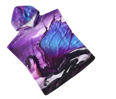 Zdjęcie produktu dla Ponczo dziecięce DRAGON fioletowe 60x120