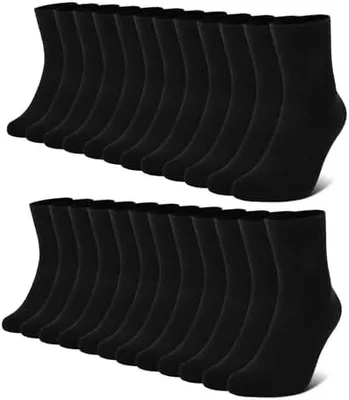 Produktbild von 12 Paar Socken Herren Damen Baumwolle Herrensocken Schwarz Weiß Sport Socks Atmungsaktive