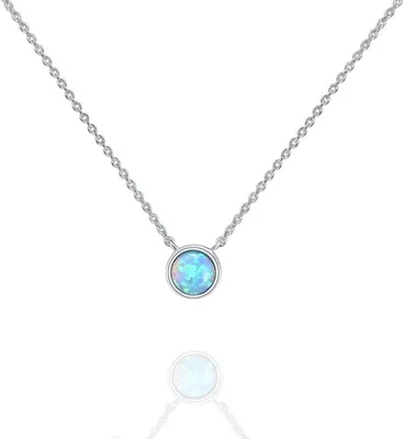 Produktbild von Halskette mit 14 Karat vergoldetem künstlichen Opal | Opalketten für Damen