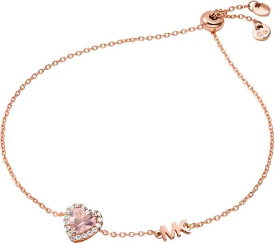 Zdjęcie produktu dla Michael Kors bransoletka damska serce cyrkonie różowe pozłacane MKC1518A2791
