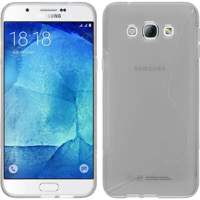 Produktbild von PhoneNatic Case kompatibel mit Samsung Galaxy A8 (2015) - clear Silikon Hülle S-Style + 2 Schutzfolien