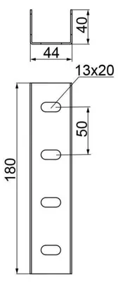 Produktbild von Kanalverbinder 44x40x180mm LC40H40 660401