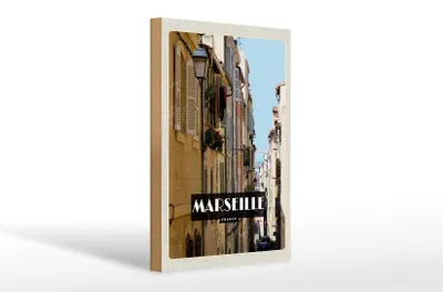 Produktbild von Holzschild Reise 20x30cm Marseille France Altstadt Geschenk