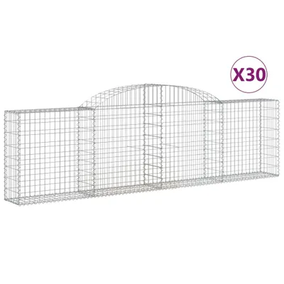 Produktbild von Gabionen mit Hochbogen 30 Stk. 300x30x80/100cm Verzinktes Eisen