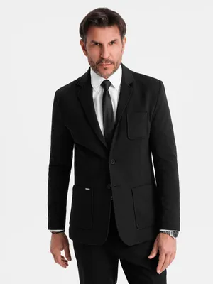 Imagen del producto de Chaqueta de punto para hombre, modelo SLIM, con textura sutil, color , talla XL