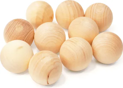Produktbild von Holzkugeln unbehandelt 10 Stück 30 mm – Bastelkugeln aus Holz