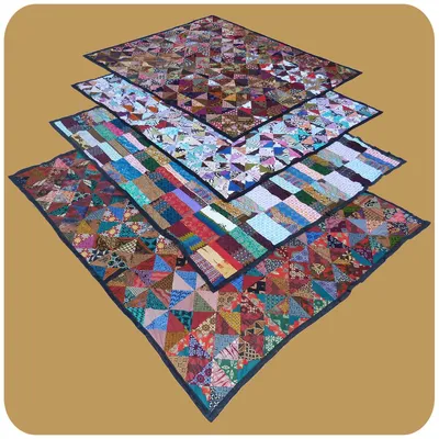 Imagen del producto de Manta de cama, colcha de patchwork, edredón, colcha, cubrecolcha para cama doble, diseño 1