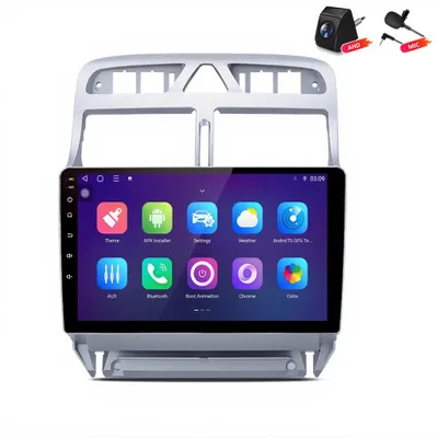 Produktbild von Android Autoradio mit Rückfahrkamera für Peugeot 307 SW CC 2002-2013 CarPlay Android Auto GPS Navi 6+128GB 4G LTE WIFI RDS SWC BT DAB+9 Zoll