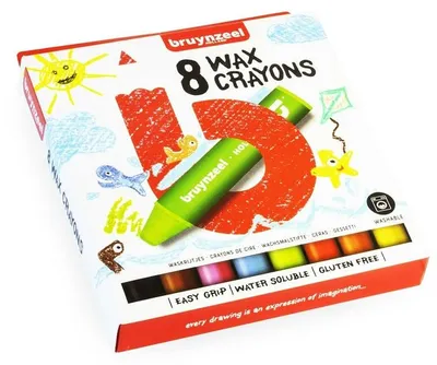 Immagine prodotto di Pastelli a cera colorati spessi per bambini Bruynzeel Holland / 8 pezzi