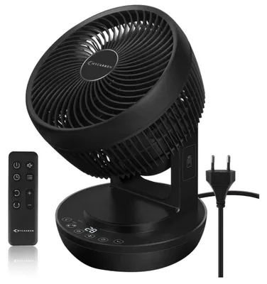 Produktbild von MYCARBON Leiser Ventilator mit Fernbedienung, 1800 m³/h, Turbo-Power-Timer, horizontale und vertikale Oszillation, 4 Geschwindigkeitsstufen, Turbo-Ventilator, für Büro, Schlafzimmer, 30 m²