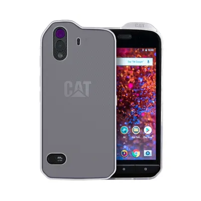 Produktbild von TPU-Hülle für CAT S61 in weiß-transparent+Folie