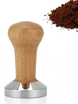 Espresso-Tamper 53 mm, Edelstahl mit Holzgriff