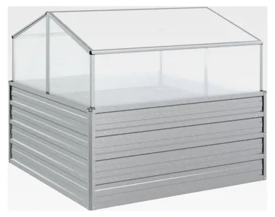 Produktbild von Hochbeet mit Gewächshaus 100x100x85cm Silber