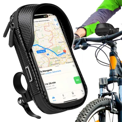 Produktbild von Wasserdichte Handyhalterung Fahrrad Motorrad 360 Grad Drehbar Lenkertasche Für 47 Bis 70 Zoll Smartphone