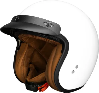 Produktbild von Jethelm Motorradhelm Rollerhelm Halbschalenhelm mit integriertem ausklappbaren Visier Helm Sturzhelm Mofahelm, Farbe Weiss, Helmgröße XXL