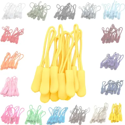 10 Zipper Schlaufen für Reißverschlüsse sonnengelb