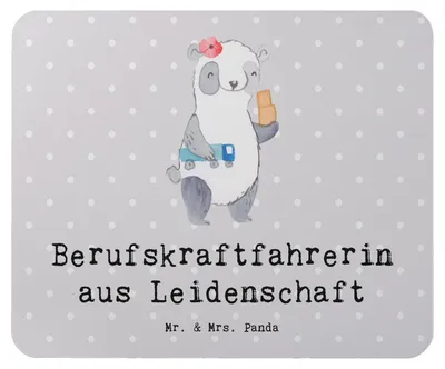 Produktbild von Mr. & Mrs. Panda Mousepad Berufskraftfahrerin Leidenschaft - Grau Pastell - Geschenk, laptop, computermatte, Mouse Pad, pc, Mauspad