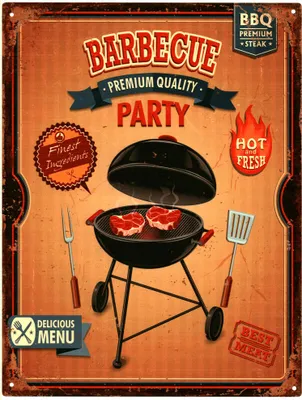 Zdjęcie produktu dla Moritz dekoracyjny blaszany znak BBQ grill party grill metalowy znak retro vintage do dekoracji dekoracja ścienna