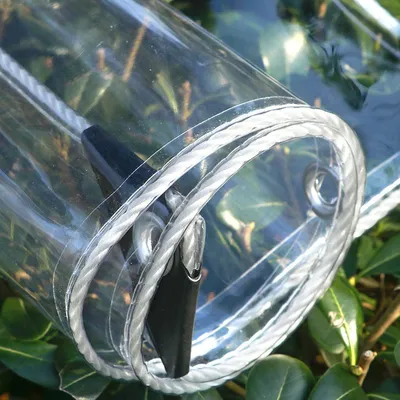 Transparente PVC-Plane mit Ösen, 3,5 x 2 m, wasserdicht