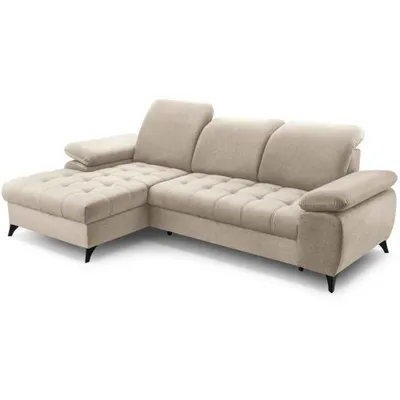 Produktbild von Ecksofa mit Schlaffunktion BELLO, Ottomane links, L-Form, Farbe: Beige (Whisper01)