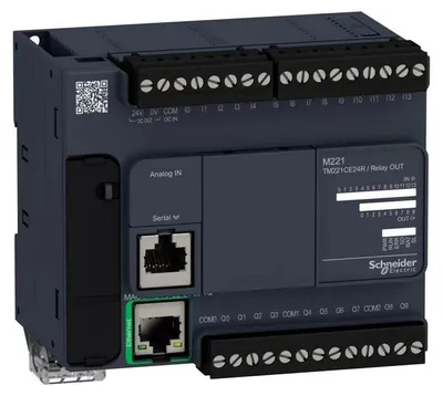 Zdjęcie produktu dla Schneider Electric TM221CE24R, IP20, 50 - 60 Hz, -10 - 55 °C, -25 - 70 °C, 110 mm, 70 mm