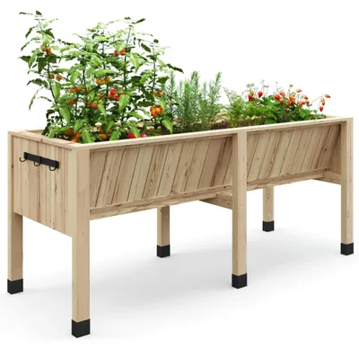 Image de Jardinier surélevé, design surélevé, avec crochets pour outils, dimensions : 183X60X77cm