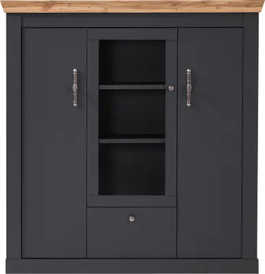 Produktbild von Highboard Hochkommode CESENA-61 in anthrazit mit Wotan Eiche Nb., B/H/T ca. 141/146/45 cm