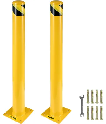 Immagine prodotto di VEVOR 2 pz. 122 cm dissuasori di sicurezza per parcheggi, 20 x 20 cm barriera di parcheggio, palo di parcheggio per traffico stradale, adatto per aree interne ed esterne, parcheggi