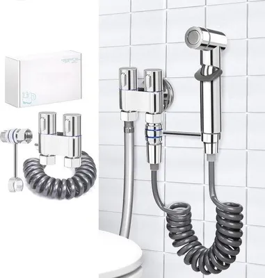 Obrázok produktu pre WC ručná sprcha 3-cestný ventil pochrómovaná rukoväť - osobná hygiena a čistenie plienok