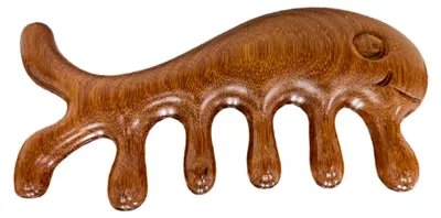 Produktbild von Holzkamm mit breiten Zähnen für lockiges Haar und sanfte Kopfhautmassage