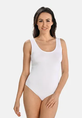 Zdjęcie produktu dla Teyli klasyczne body z okrągłym dekoltem Esme damskie 2441 biały XXL