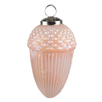 Image de Clayre & Eef Boule de Noël Gland Ø 7 cm Verre rose