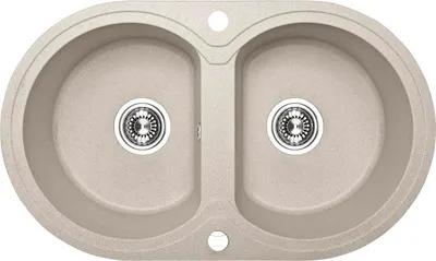 Produktbild von BADLAND BADLAND Spülbecken Granitspüle Doppelbecken DAFNE 47x78 Beige | Siphon im SET!
