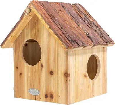 Produktbild von Eichhörnchenhaus aus Holz - natürliche Farbe, drei Eingänge, leicht zu reinigen