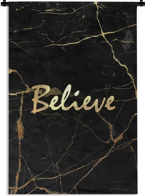 Produktbild von MuchoWow® Wandteppich Wandbehang Zitat - Hoffnung - Gold - Marmor 60x90 cm Tapisserie Dekoration Wandtuch - Foto-Teppich - Abwaschbar