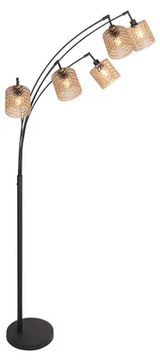 Immagine prodotto di Lampada da terra - ambra nero - Ocre - vetro metallo - lampada ad arco - E14 - 4229ZW - Mexlite