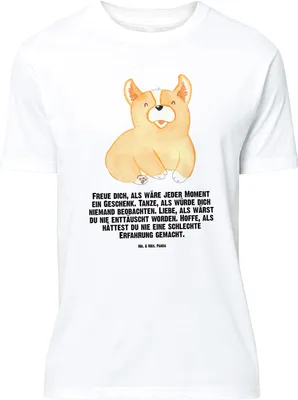 Produktbild von Mr. & Mrs. Panda T-Shirt Corgie - Weiß - Geschenk, Hund, Lebensfreude, Motiv, Oversize, Corgi, Spruch, Tshirt, Lebensfroh, Sprüche, Shirt