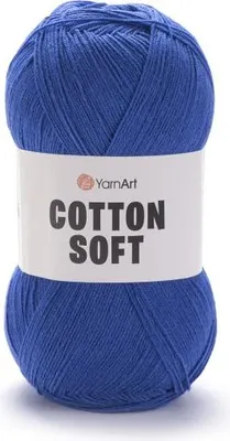 Produktbild von YarnArt Baumwolle Soft 47 Kobalt – Weiches Baumwollgarn mit leichtem Glanz, ideal für Sommermode & Babykleidung – 100g / 600m